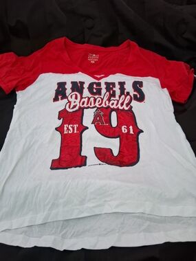 5th & Ocean Red and White Angels Baseball Tee
